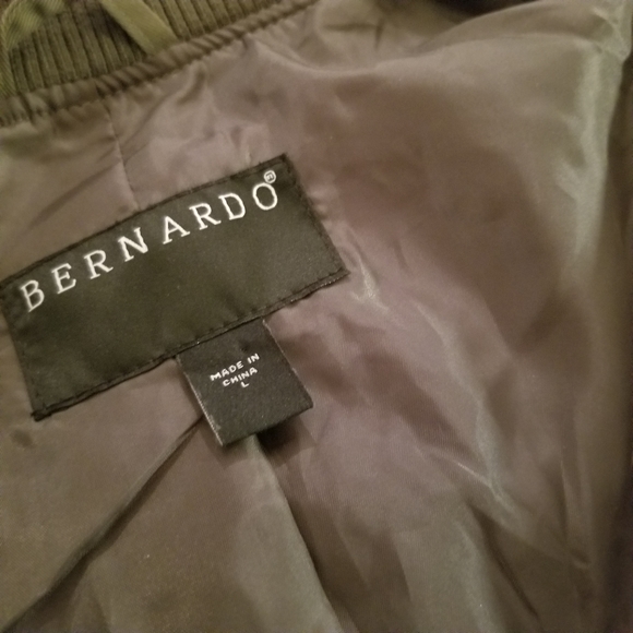 Bernardo | Army Green Long Bomber Jacket Coat - Picture 3 of 8